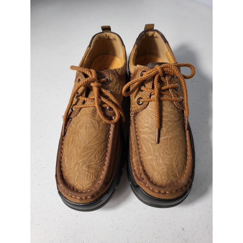 Fashion Men's Hiking‎ Shoes Leather Sneakers Anti Slip Outdoor  Loafers - Picture 7 of 12